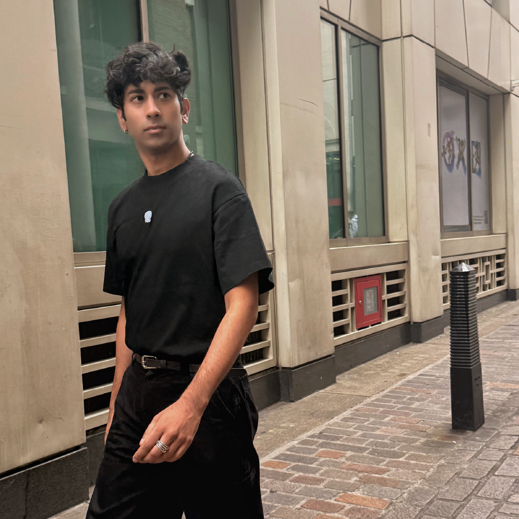Oversized black tee