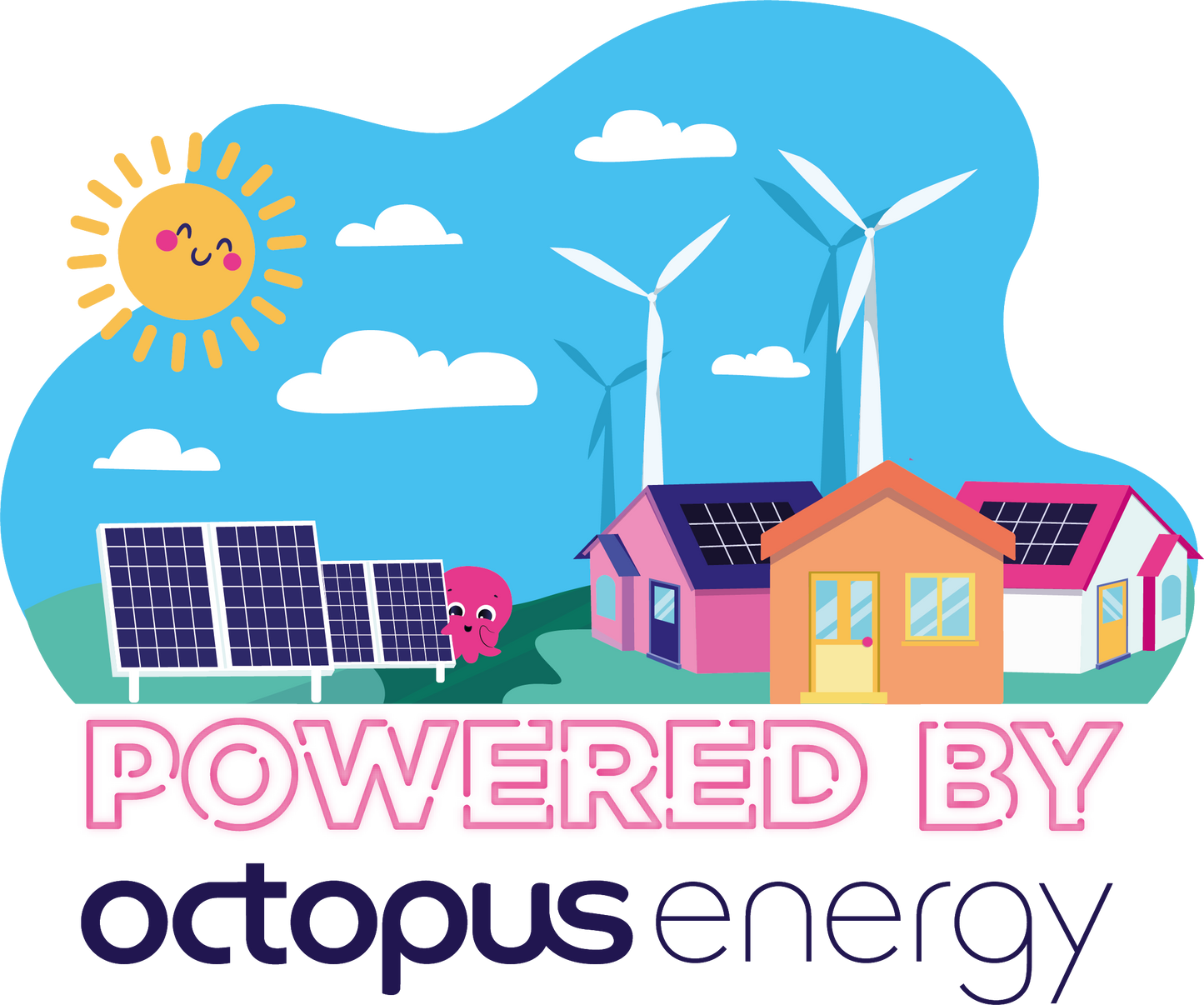 Powered by Octopus window sticker