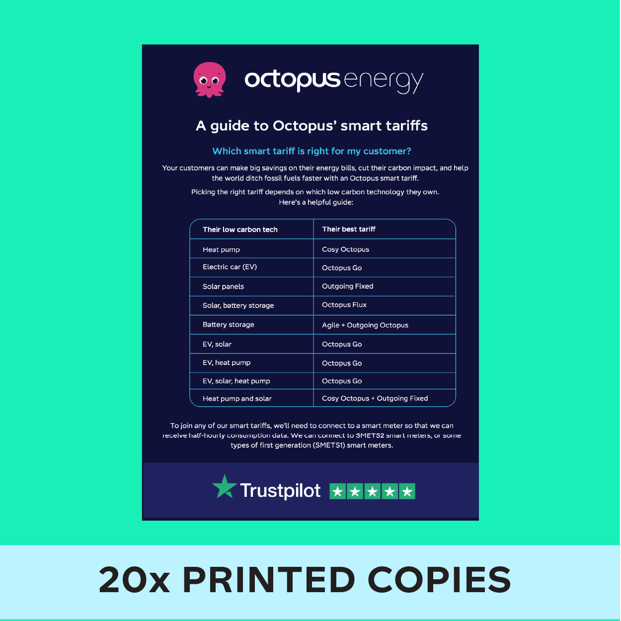 A guide to tariff info card x 20 - printed version