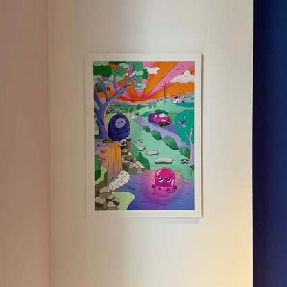 Pool Party with Rosie and Constantine - Giclée print