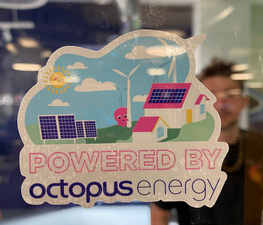 Powered by Octopus window sticker