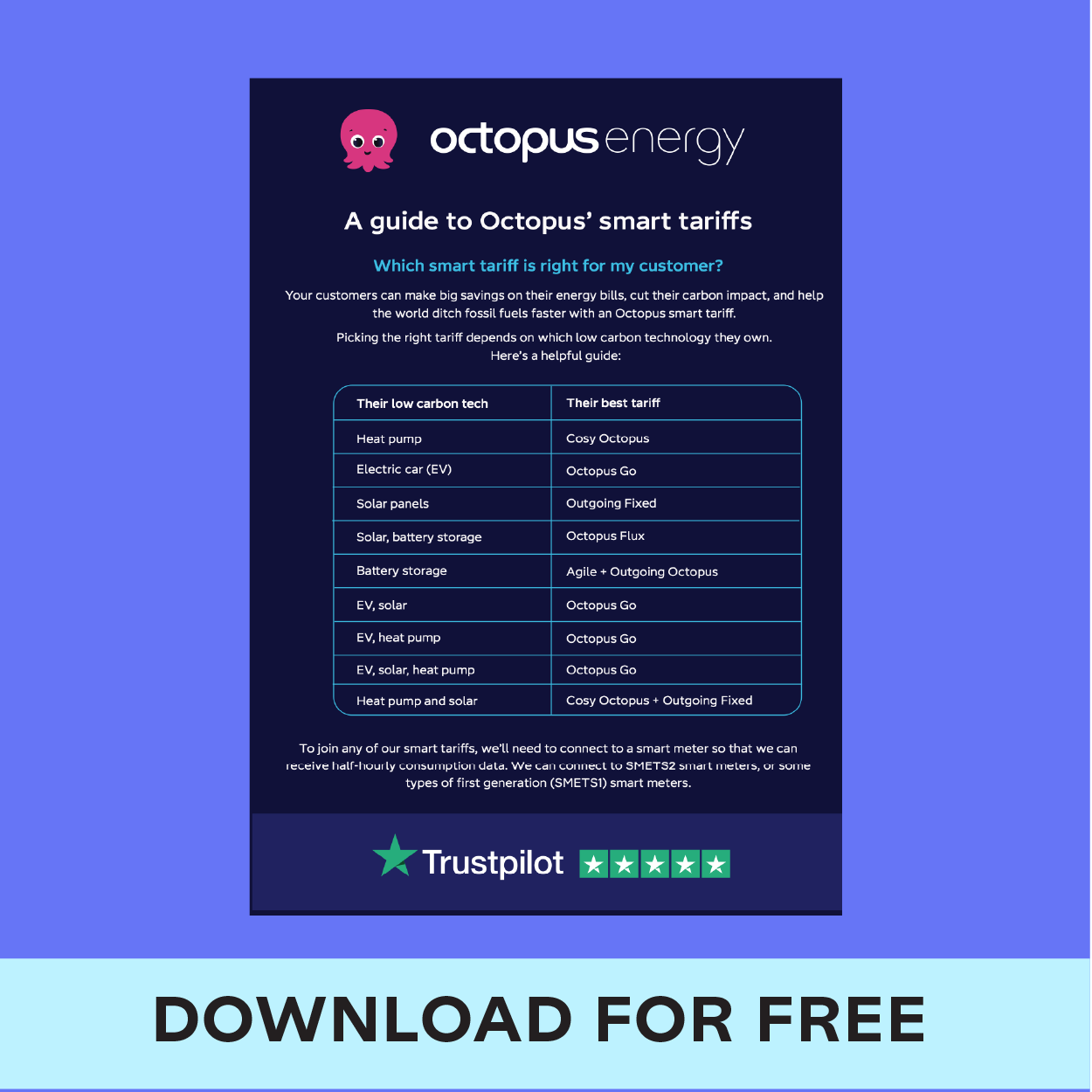 A guide to tariff info card - free downloadable version